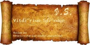 Vitárius Sándor névjegykártya